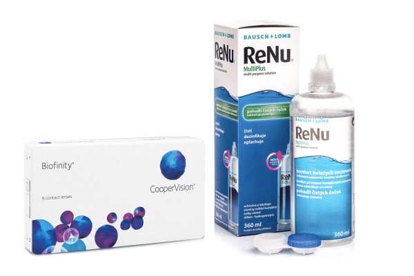 Biofinity (6 φακοί) + ReNu MultiPlus 360 ml με θήκη