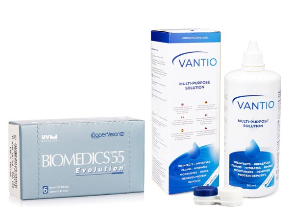 Biomedics 55 Evolution (6 φακοί) + Vantio Multi-Purpose 360 ml με θήκη