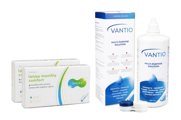 Lenjoy Monthly Comfort (6 φακοί) + Vantio Multi-Purpose 360 ml με θήκη